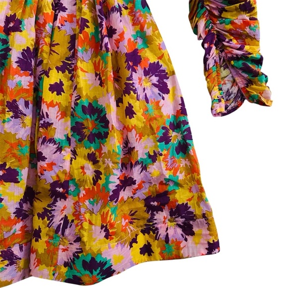 Zimmermann Violet Twist Front Mini Dress in Mustard Multi Floral Size 0P | US 2P - Picture 10 of 16